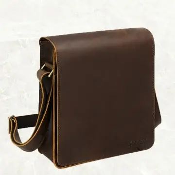Genuine Leather Casual Crossbody Bag for Mens