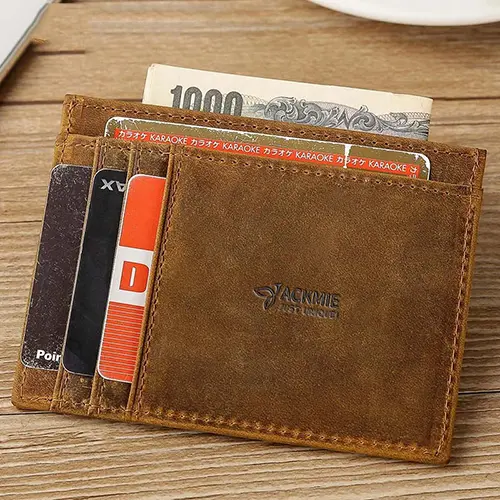 Genuine Leather Card Holder Anti-magnetic Card Bag (2)5hf