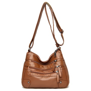 Soft PU Leather Multi-Pocket Women's Crossbody Bag