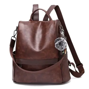 Women's Anti-Theft Leather Waterproof Backpack