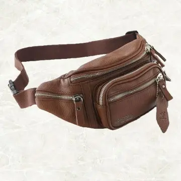 Men's Genuine Leather Belt Bag Multi-Function Waist Bag