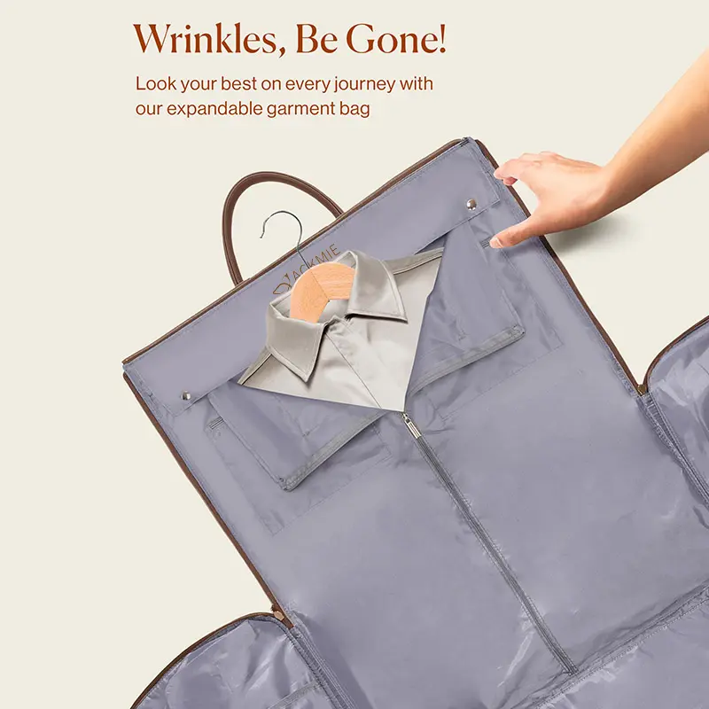 Leather Garment Bag Large Capacity Suit Duffle Bag