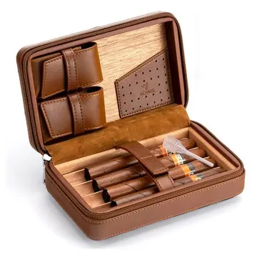 Luxury Leather Cigar Humidor Travel C...
