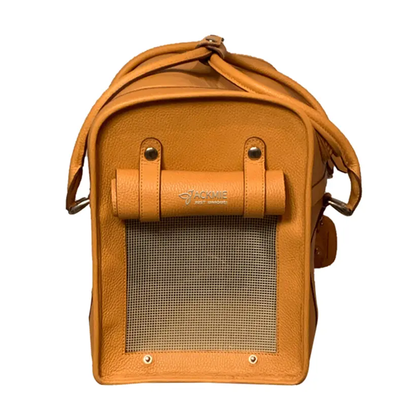 Leather Pet Carrier Bag for Dogs & Cats