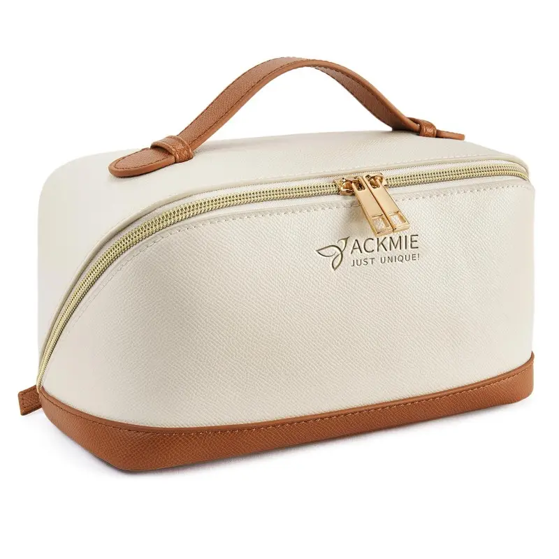 Large Capacity Leather Cosmetic Bag